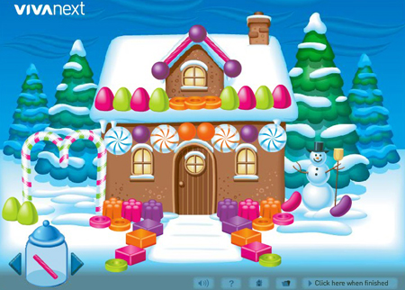Pick colourful candies out of the jar to decorate your very own gingerbread house.