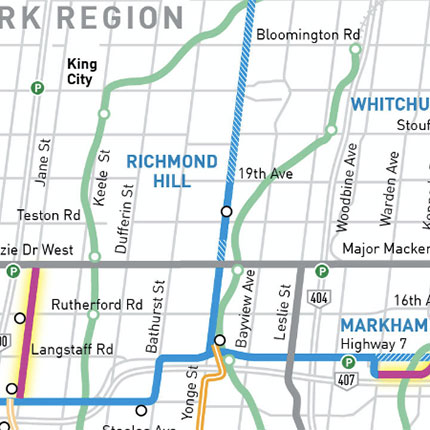 section of rapid transit network map.